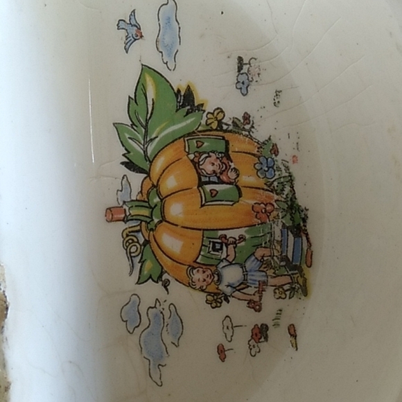 Vintage 1940s baby 3 section divided dish nursery rhythm - Picture 3 of 5